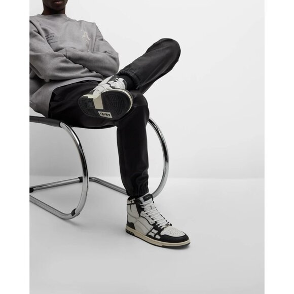 Amiri Skel Hi Top Sneakers in Black & White New with Box Mens Athletic Shoes - Picture 16 of 16